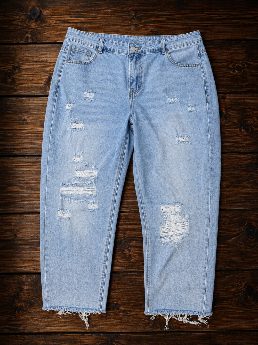 Light Blue Distressed Women’s Jeans 2X SHEIN
